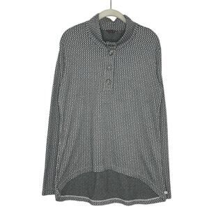Merrell Womens Sweater Pull Over Hi Low XL Black White